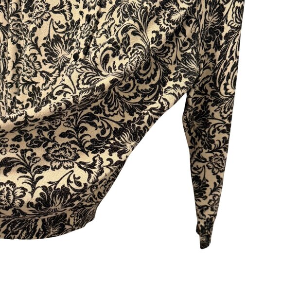 Talbots Womens Floral Print V-Neck Long Sleeve Sweater Sz 3X Black Cream - Picture 8 of 12
